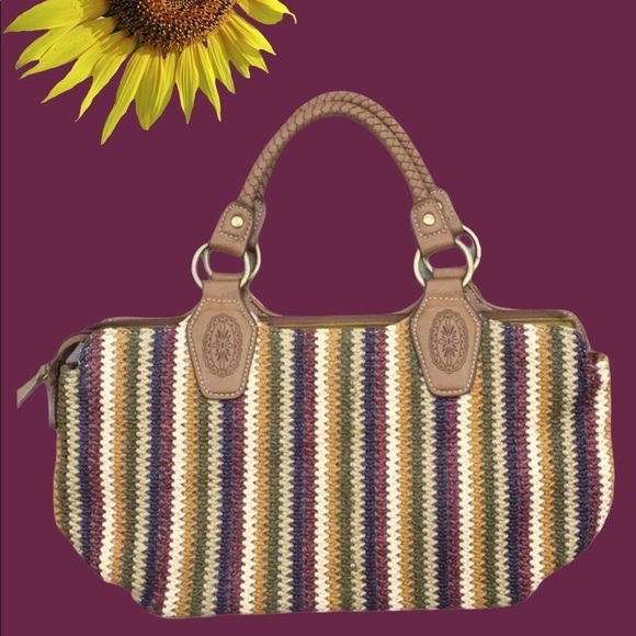 Relic Woven Multicolored Braided Handle Bag - Picture 2 of 12